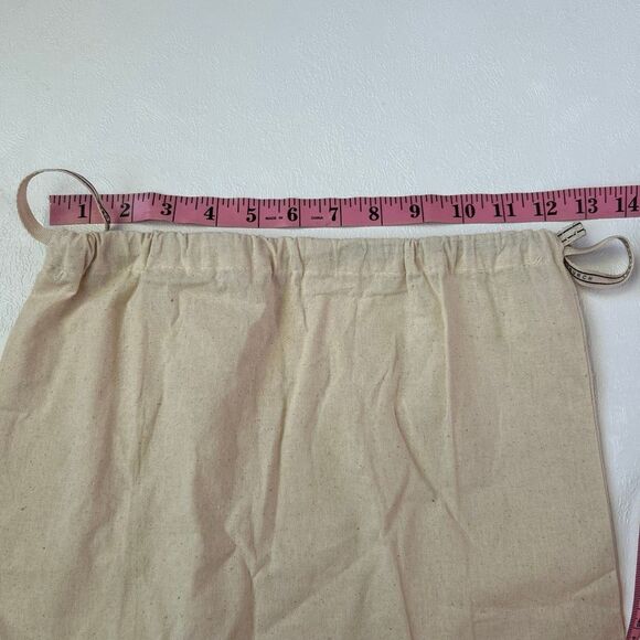 Tory Burch Canvas Drawstring Dust Bag | Logo Storage Pouch Neutral Beige - Picture 3 of 7